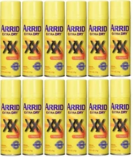 12 Packs Arrid Extra Dry Regular Aeresol Antiperspirant Deodorant  Spray 6 oz