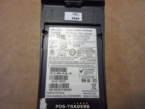 Téléphone VoIP sans fil unifié Cisco 7921G CP-7921G-AK-9 74-4955-04 - SANS BATTERIE - Photo 3/3