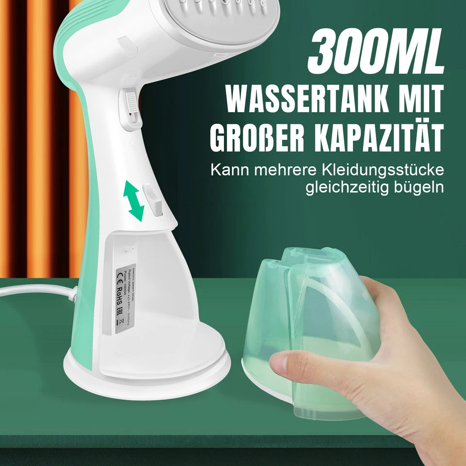 Dampfglätter Steamer 2600W 300ML Dampfbürste Leicht und Tragbar Handbügeleisen - Bild 2 von 4