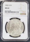 1902-O US Morgan Silver Dollar - NGC MS 62