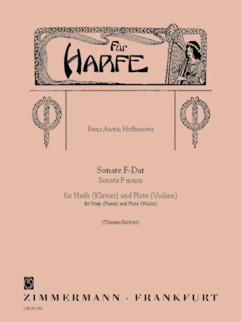 Sonate F-Dur Franz Anton Hoffmeister Book [Softcover] Flute [Violin] and Harp Mu - Image 3 of 3