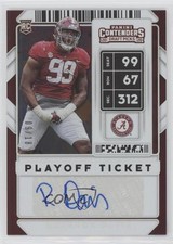 2020 Contenders Draft Picks College Playoff Ticket 9/18 Raekwon Davis Auto 1m1a