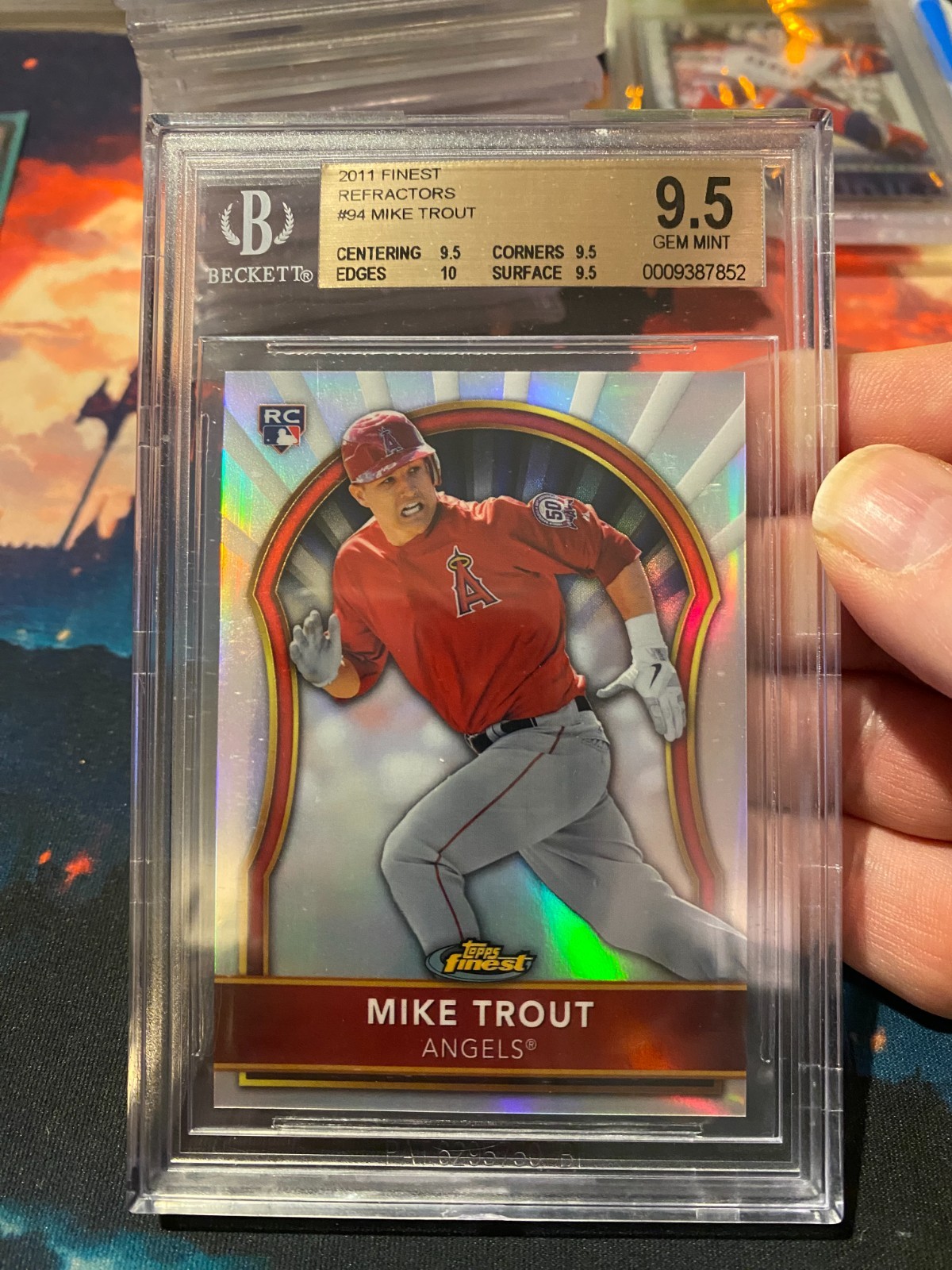 2011 Finest Refractor Mike Trout BGS 9.5 Quad+