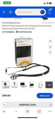 McKesson SphygSprague Kit, Aneroid Sphygmomanometer and Stethoscope, Blood Press