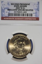 2007 D NGC JOHN ADAMS BRILLIANT UNC PRESIDENTAIL DOLLAR #B51278