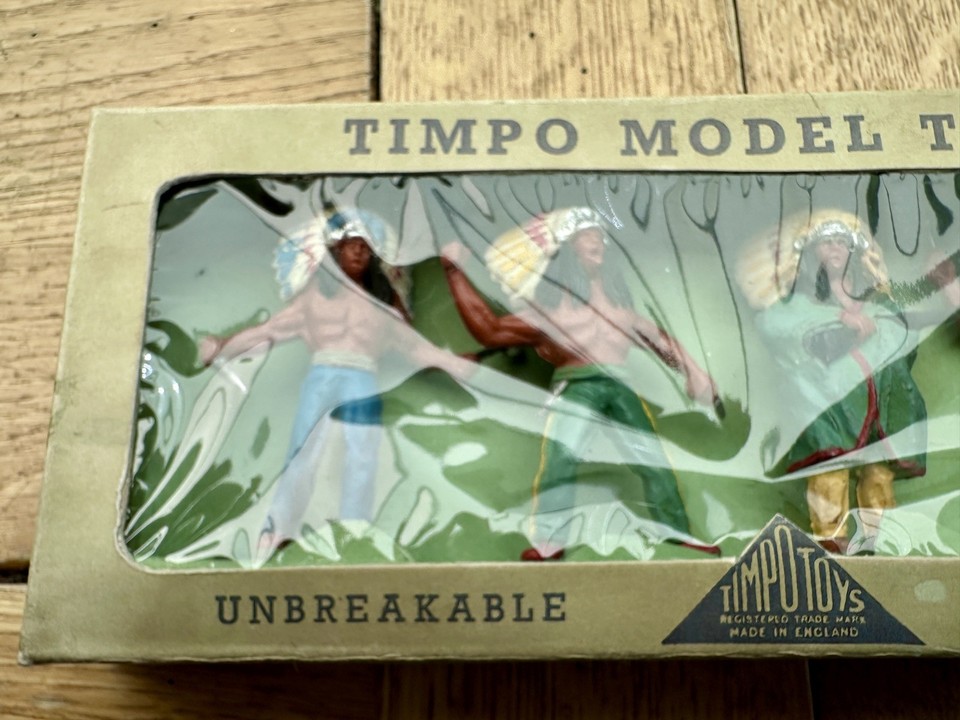 TIMPO - VERY RARE 1950'S MINT SOLID PLASTIC AMERICAN INDIANS- 54MM ...