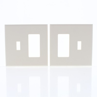 Cheetah P826C-C0T Light Almond Toggle Decorator Snap-In Screwless Wallplate 2pcs