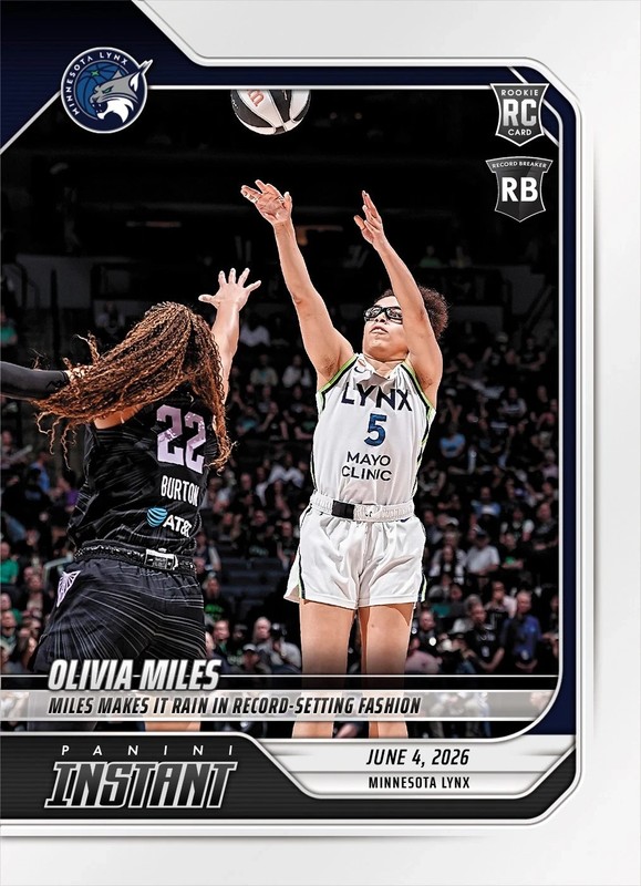 OLIVIA MILES Rookie - 2026 Panini Instant WNBA #125 SP LYNX RC RB - **PRESALE**
