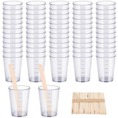 Gartful Resin Mixing Cups and Sticks, 110 Packs Epoxy Measuring 50ml, Clear