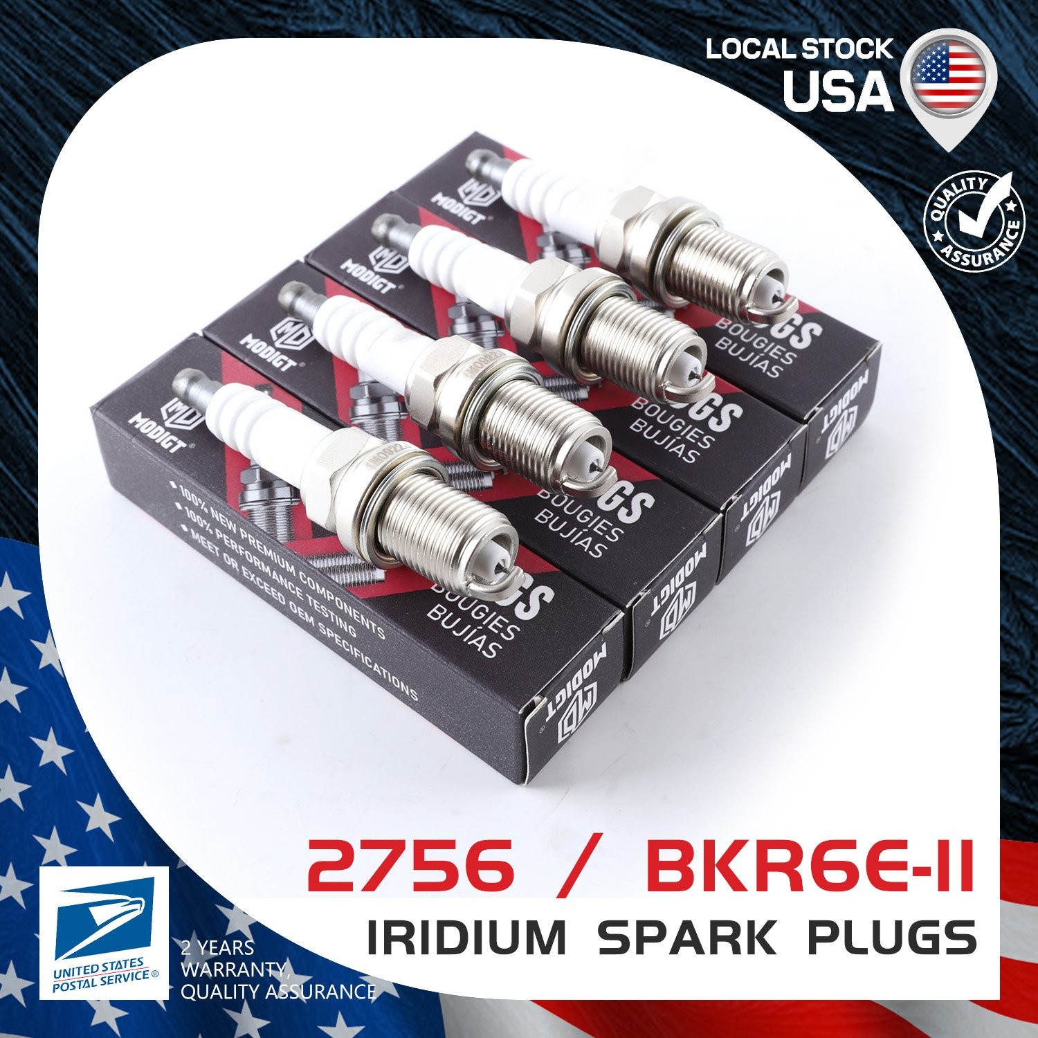 Enhance Engine Performance For NGK 2756 / BRK6E-11 Iridium Spark Plugs Set 8Pcs