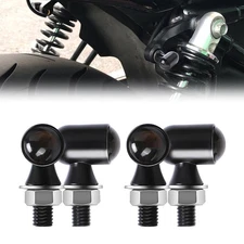 4X Motorcycle LED Turn Signal Indicator Lights Blinker Bullet Mini Amber Black