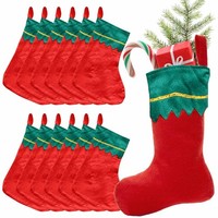 Nikolausstrumpf Weihnachtsstrumpf Rot Filz PartyzubehöR Kaminsocken 12 StüCk