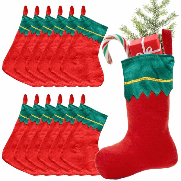 Nikolausstrumpf Weihnachtsstrumpf Rot Filz PartyzubehöR Kaminsocken 12 StüCk-image