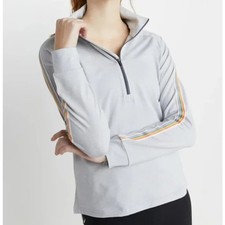 Marine Layer Kerri quarter zip cardigan women  s Med rainbow grey pockets