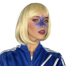 Blonde Wig Bob Straight 12 Inch Short Hair Cosplay Wigs for Women Costume Party