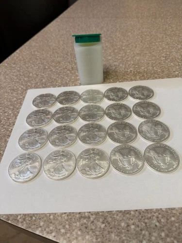 Roll of 20 - 2001 $1 American Silver Eagle 1 oz BU