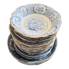 Antique Blue Transfer-ware Ridgeway Oriental ...