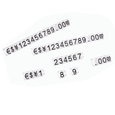 16 Sets,Adjustable Mini Cube Price Tag Display Number Black on Clear 3.8x6.9mm