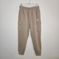 Nike Men  s Medium Beige Tan Cargo Jogger Sweatpants Pockets Cotton Blend Active