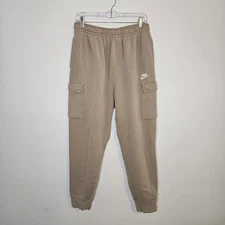 Nike Men’s Medium Beige Tan Cargo Jogger Sweatpants Pockets Cotton Blend Active