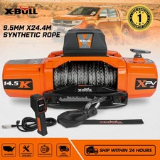 X-BULL Electric Winch 14500LBS 12V Synthetic Rope Towing Truck Trailer 4WD 4×4