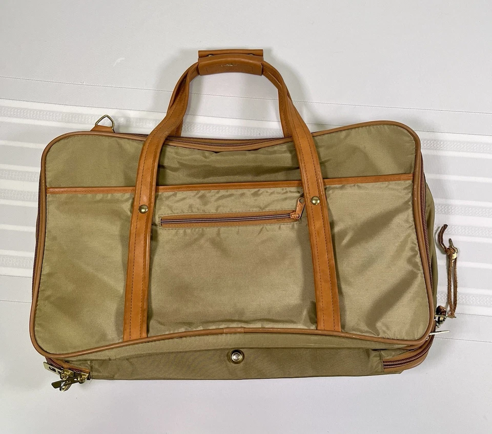 Hartmann Nylon Leather Trim Weekender Bag Luggage Garment Travel w/ Locks & Keys - Image 2 of 4