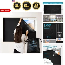 Blackout Window Shades Portable Blackout Curtains No Drill 100% Solid Block