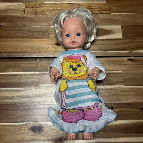 VTG 1969 Mattel Tender Love Rubber Baby Doll Drinks and Wets Blonde Blue Eyes