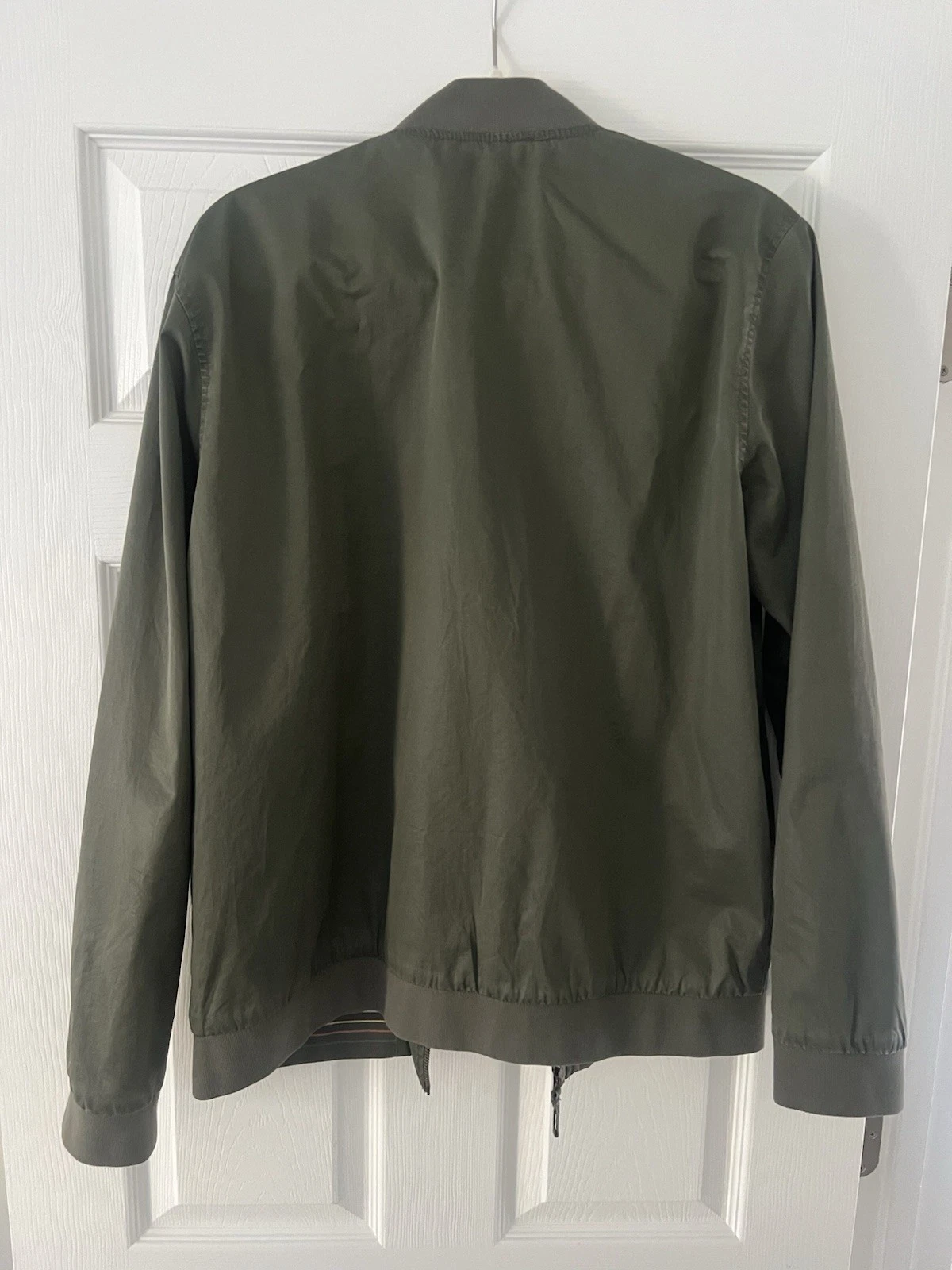 Marine Layer Green Lined Bomber Jacket Full Zip Nylon Shell Regular Fit M - product detail image 3