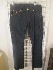 New TRUE RELIGION Straight DENIM JEANS sz 31 meas 33 x 33 NWT