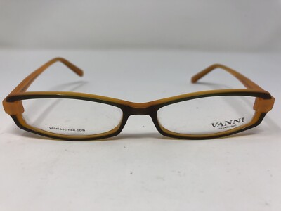 Vanni Eyeglasses Frame V1741 A104 51-15-135 Brown/Orange Italy Full Rim Q801