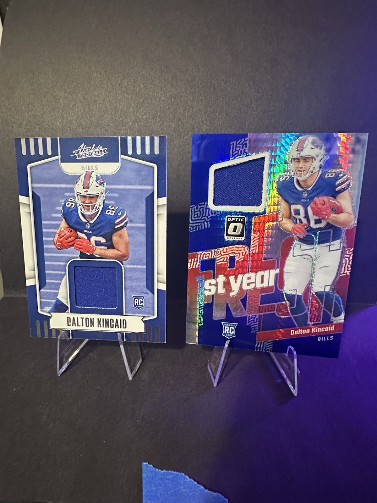 2023 Donruss Optic Dalton Kincaid 1st Year Fresh rc mem& Panini Absolute  Arm-11