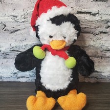 Animal Adventure Fuzzy 14 inch Plush Christmas Penguin Stuffed Animal 2014 Scarf