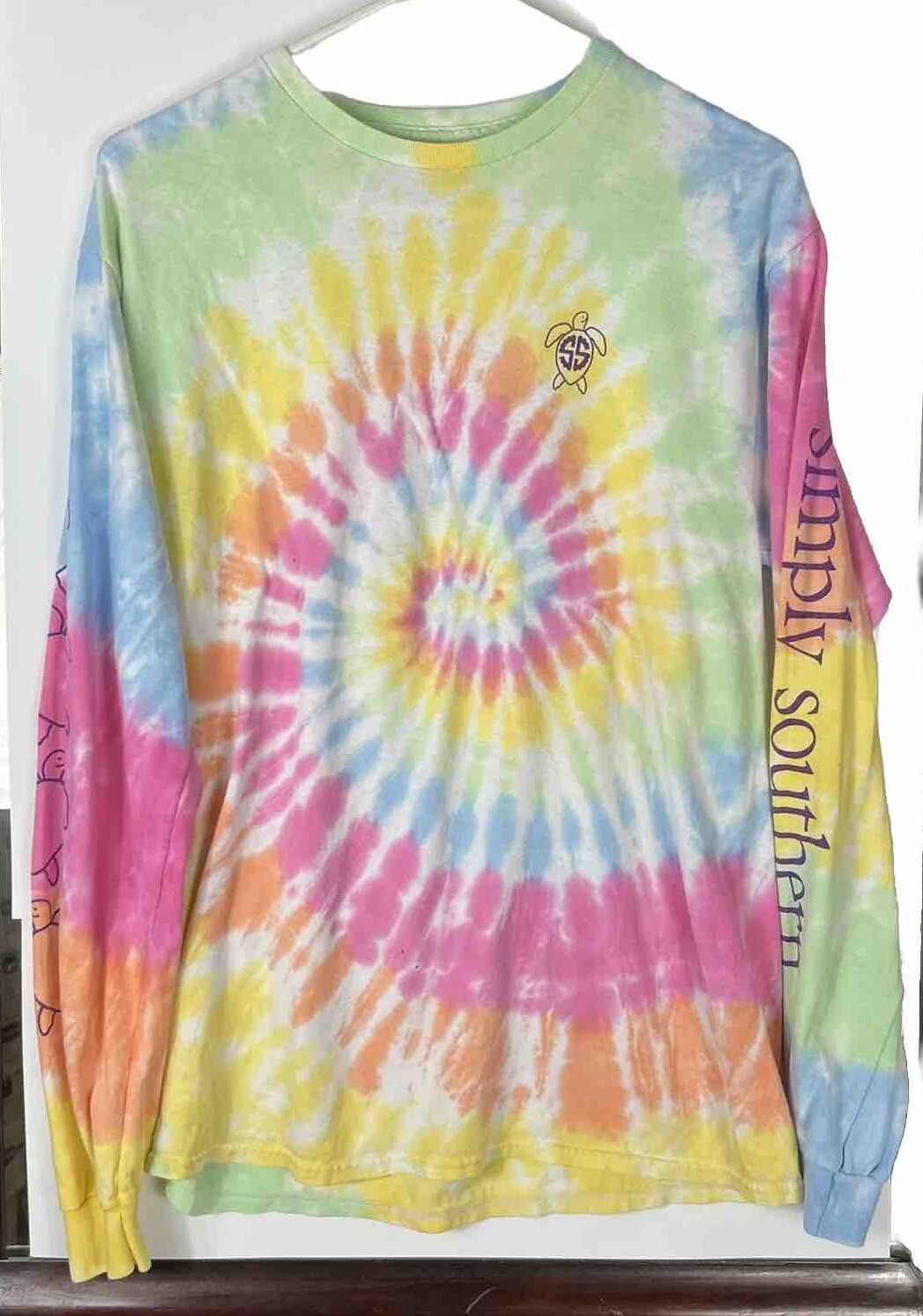 Simply Southern (Size M) Women’s Turtle Multi-Color Tie-Dye LS Shirt
