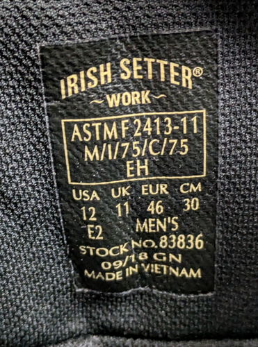 Red Wing Irish Setter Mesabi 8-inch Waterproof Safety Toe Logger Boots Men Sz 12 - Picture 5 of 7