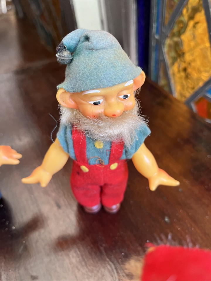 VINTAGE STEIFF STYLE DWARF ELFs GNOMEs PLASTIC RUBBER DOLL eBay
