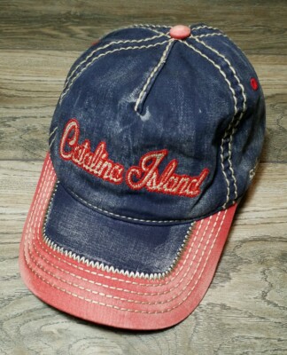 Catalina Island Essencial Caps 100% Cotton Adjustable Back Red Tan Blue