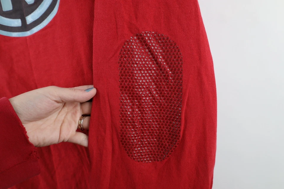 Camiseta roja vintage de los 90 Nautica para hombre grande descolorida deletreada logotipo grande manga larga Foto 4 de 4