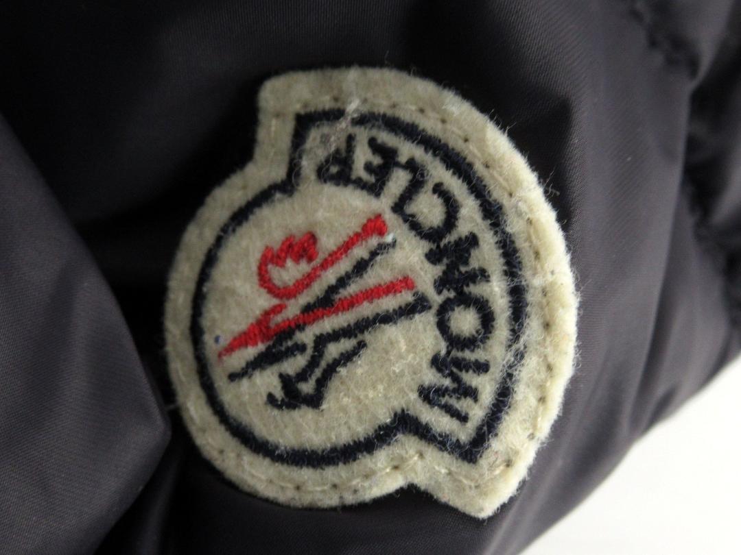 モンクレール　10y 売り切り Moncler Boys Long Sleeve Jacket Black Red Logo Stripes Size