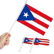 Anley Puerto Rico Mini Flag Hand Held Small Miniature Puerto Rican Flags 12 Pcs