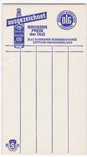 DLG H.&F. Schneider Nuttlar Kornbrennerei Weizen-Korn Skatblock alt Kellnerblock