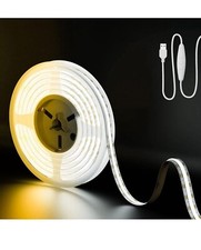 5v Usb Cob Led Strip Light 6.56ft/2m 1200lm Dimmable 640leds 2700k Warm White Cr