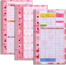 Toplive 3 Pack A6 Planner Refill Paper & Budget Sheets, Monthly Weekly Planner L