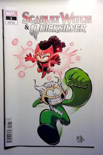 Scarlet Witch & Quicksilver #1 c Marvel (2024) Comic Variant Skottie Young Cover