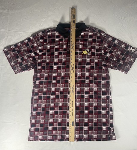 Minnesota Golden Gophers Emblem Polo Men's Shirt White/Maroon/Black Squares - Picture 6 of 8