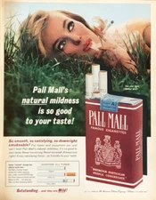 Pall Mall Cigarettes American Tabacco Company Vintage Print Ad 1963 #1466