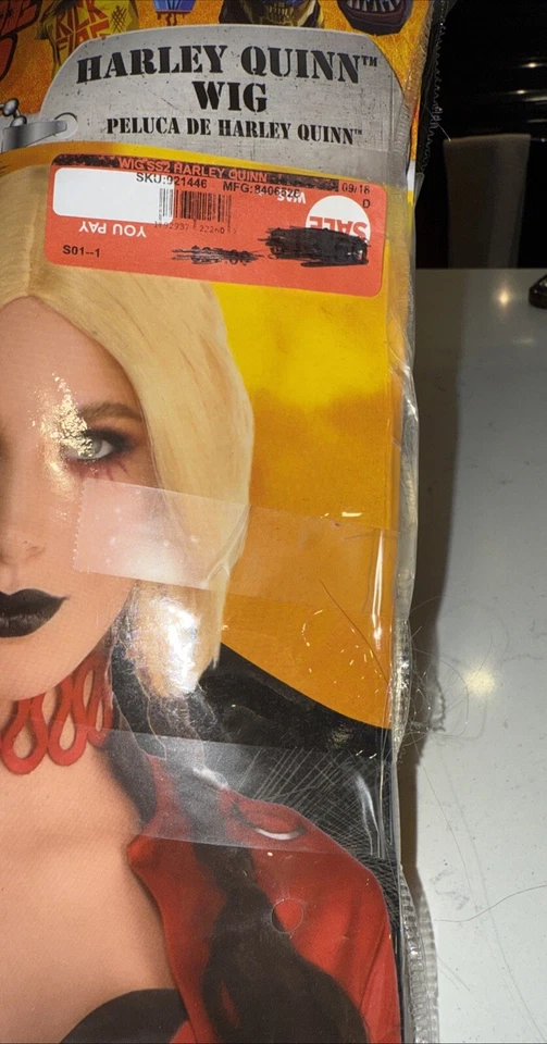 Peluca rubia The Suicide Squad Harley Quinn con trenzas negras/rojas adulto DC adulto sistema operativo Foto 3 de 3