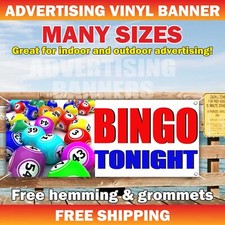 BINGO TONIGHT Advertising Banner Vinyl Mesh Sign LOTTERY TICKETS SCRATCHERS