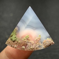 Scenic Moss Agate Cabochon 27x25x4.5mm High Quality 19 ct