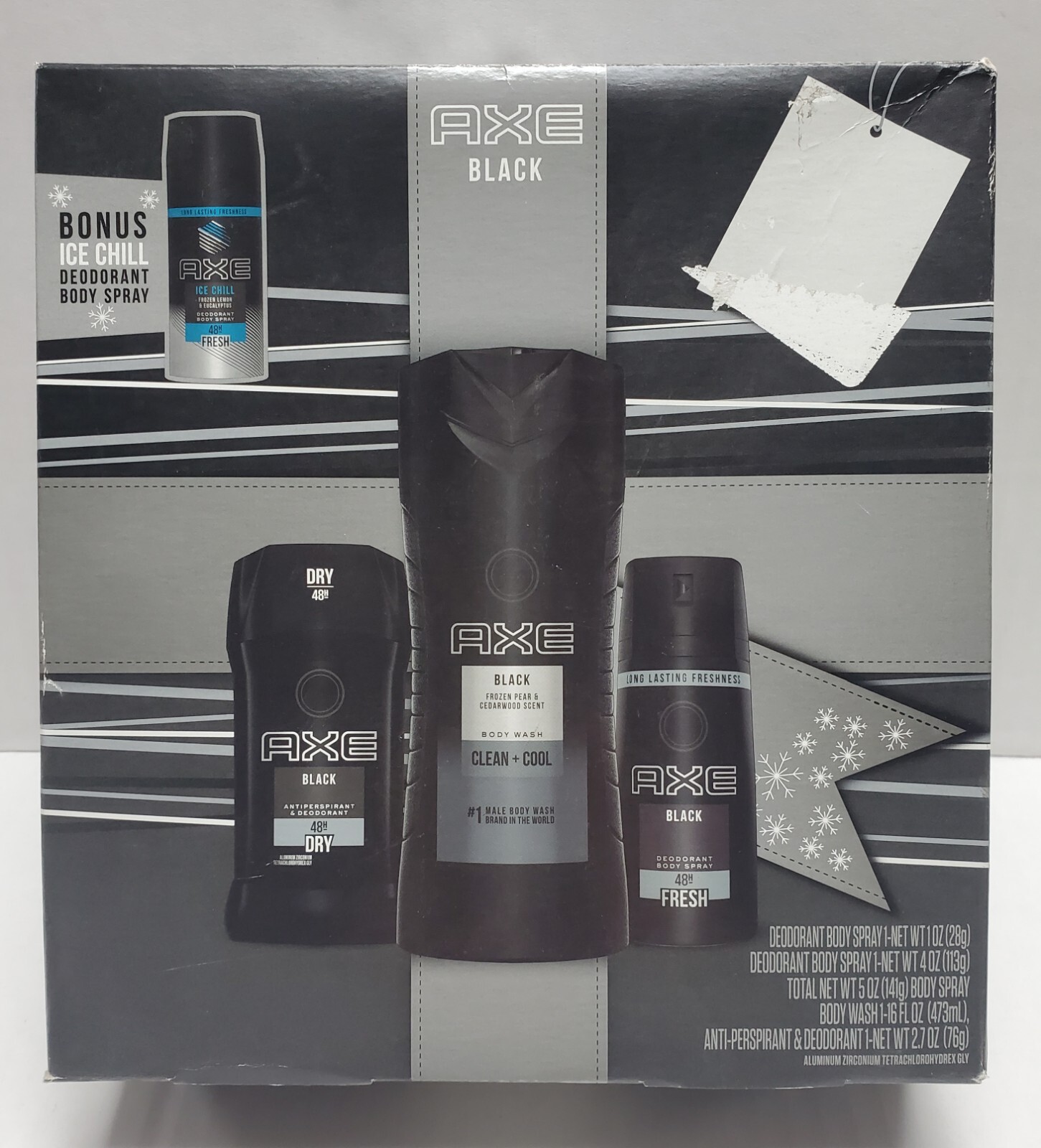 AXE Black Set - Deodorant, Body Wash, Body Spray, and Ice Ch